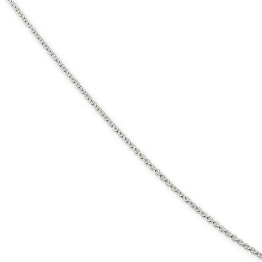 1.5mm Rhodium Plated Sterling Silver Solid Cable Chain Necklace, 22 In